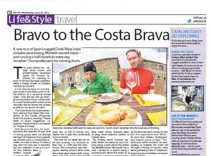 Metro Newspaper feature on Costa Brava running adventure