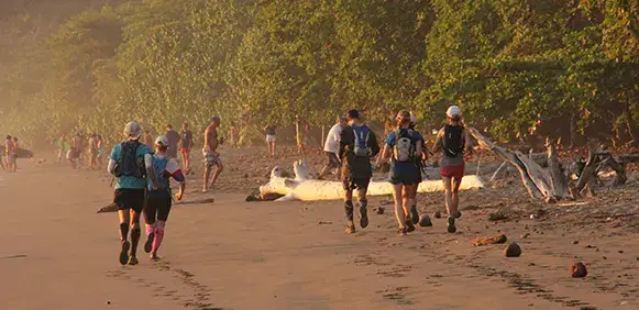 Farm in Morocco, girls running